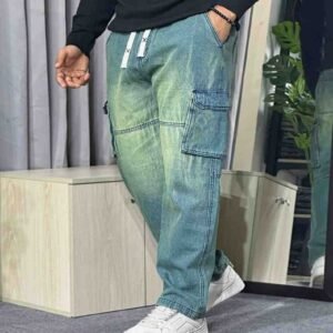 6 Pocket Cargo Baggy ( Green Blue )